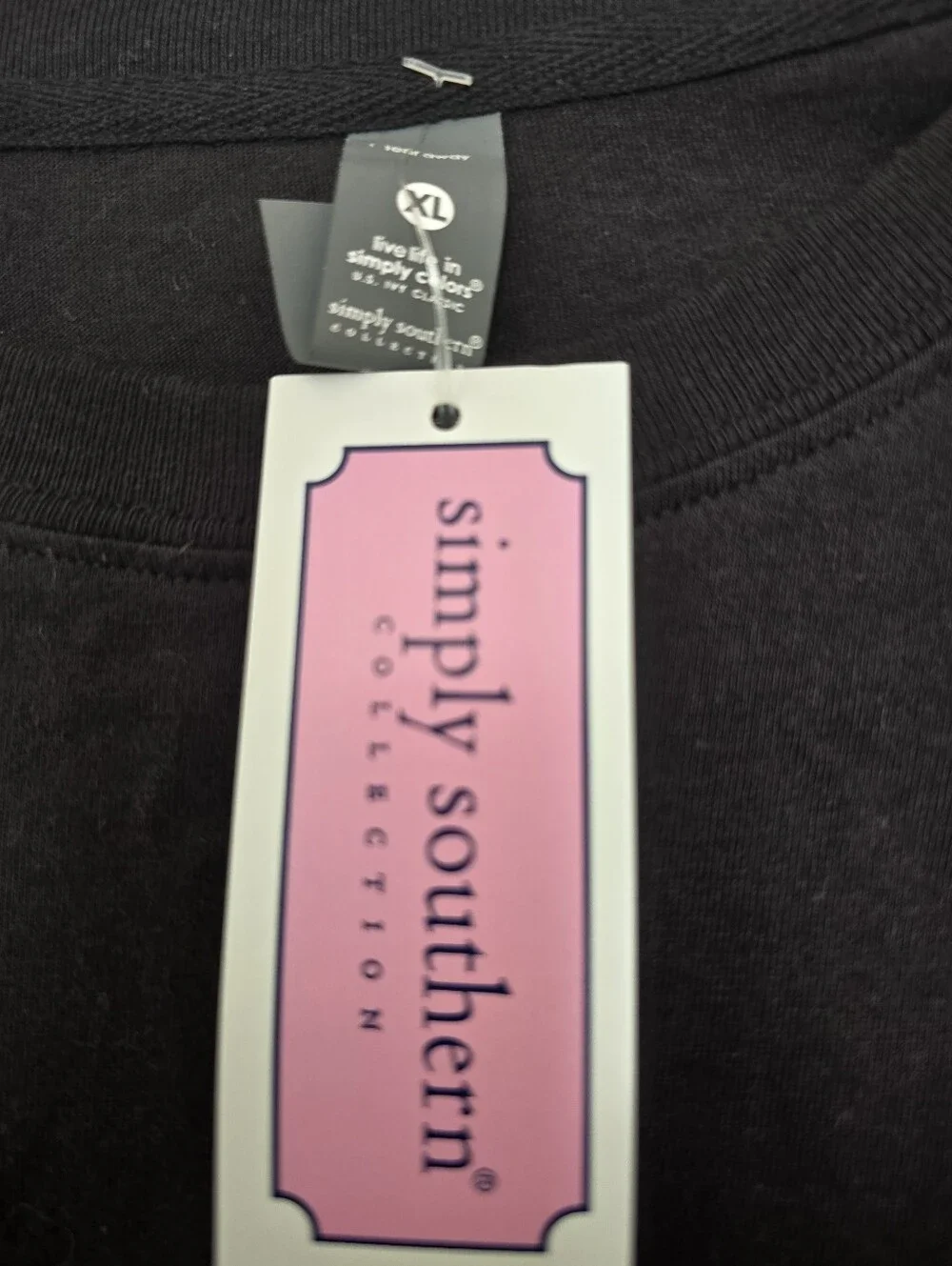 NWT Simply Southern 'Coffee Makes Me Much Nicer' Long Sleeve Tee - Black,Size XL - Picture 3 of 8